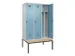 locker met bank,voor scheiding van kleding,HxBxD 2120x1200x815mm,3vak