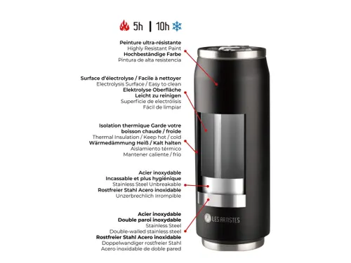 Thermosbeker Les Artistes Paris blik 280ml Wit Met Rietje