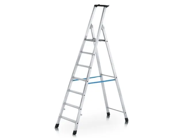 Boktrap Aluminium H 1 48m L 2 26m 7treden Platform Spreidbeveiliging