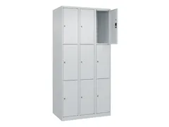 lockerkast,HxBxD 1850x900x500mm,3x3vakken,vak B 300mm,cil.-slot