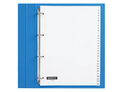 Tabbladen Quantore A4 4-Gaats 1-31 Genummerd Wit Pp