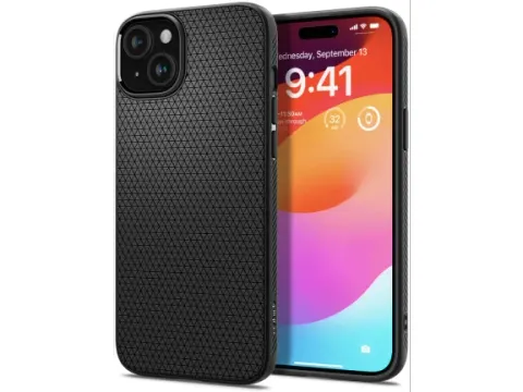Spigen Liquid Air Apple iPhone 15 Plus Hoesje Back Cover Matte Zwart