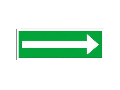 Panneau additionnel Issue de secours flèche de direction PVC