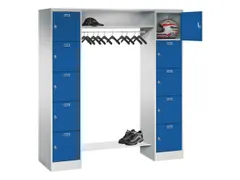 personeelsgarderobe draaigr. 1950x1700x500mm 2x5 vakken 400mm RAL5010