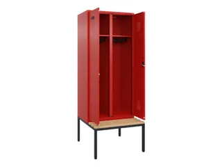 locker met bank,voor scheiding van kleding,HxBxD 2120x800x815mm,2vak - 1