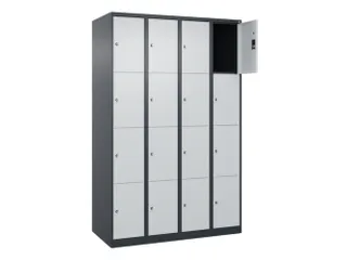 lockerkast HxBxD 1850x1200x500mm 4x4vakken cil.-slot staand op vloer - 1