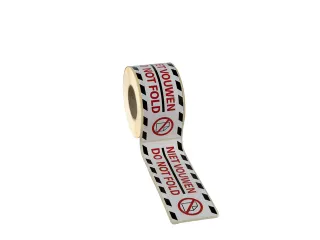 Gevaaretiket Raadhuis 46x125mm rol 250 stuks Do not fold EN/NL wit/roo - 2