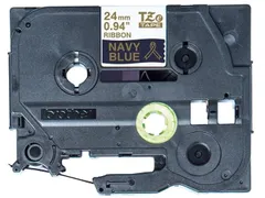 Ruban Brother P-touch TZe-RN54 24mm or sur bleu marine