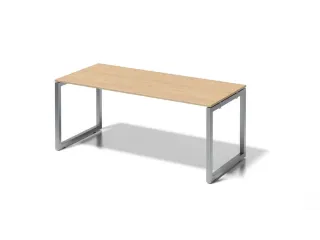 bureau,HxBxD 740x1800x800mm,blad esdoorn,sledeframe zilverkleurig - 1
