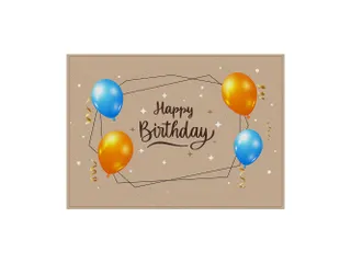 Placemat 45x32cm PVC Birthday Beige 6 Stuks - 1