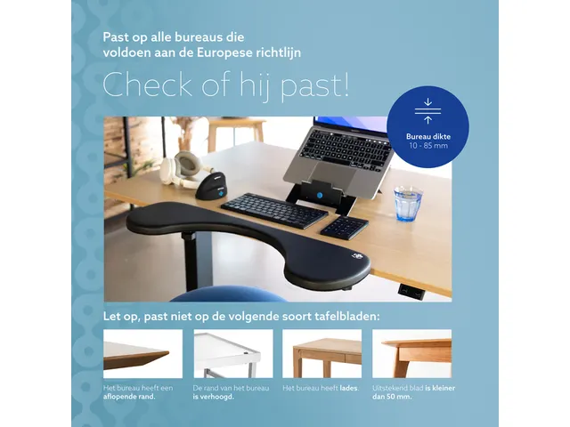 R-Go Tools Ergonomisch Armsteun R-Go soft foam Zwart
