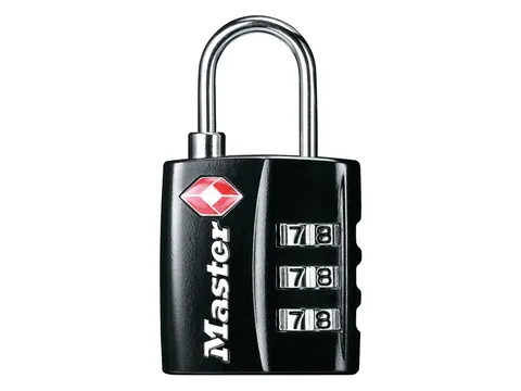 Hangslot Masterlock 4680EURDBLK 3-cijfer combinatie TSA zwart 30mm