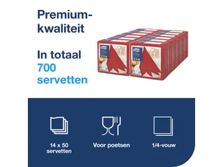 Linstyle Dinnerservet 39x39cm 1/4 vouw rood 14x50 stuks - 5
