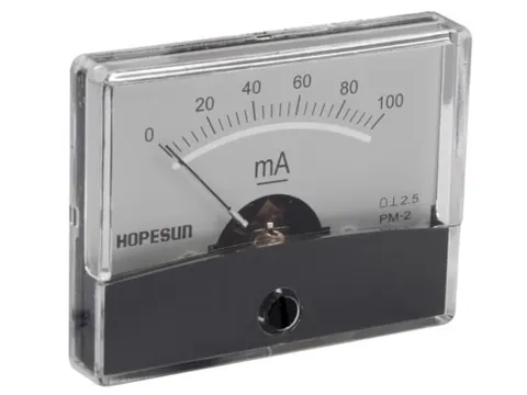 Analoge Paneelmeter Voor DC Stroommetingen 100mA CC / 60x47mm
