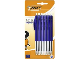 Balpen Bic M10 medium blauw blister à 10 stuks