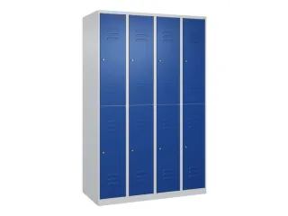 dubbeldekse locker,HxBxD 1850x1200x500mm,4x2vak.,vak B 300mm,cil.-slot - 1