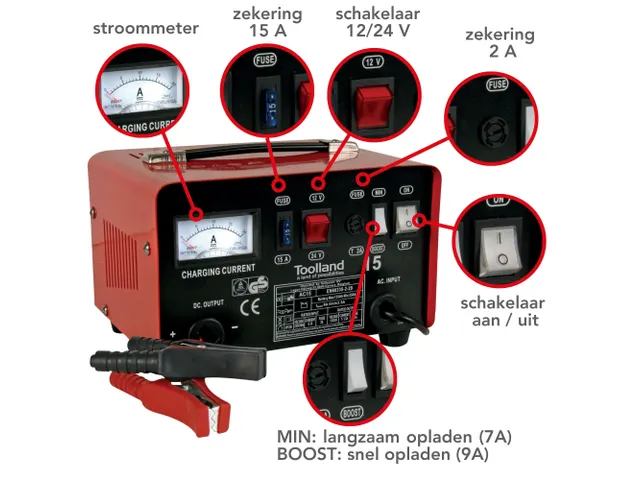Lader Voor 12/24 V Lood-Zuurbatterijen - Met Boostfunctie - 9 A