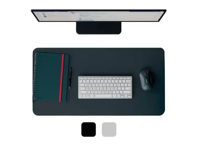 Sous-Main Et Tapis De Souris, Aspect Cuir, Ft 80 X 40 Cm, Noir