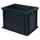 ESD-stapelbak,HxLxB 320x400x300mm,31l,PP,zwart,Wanden gesloten