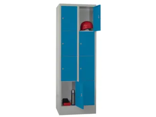 lockerkast,HxBxD 1850x600x500mm,2x4vakken,RAL7035,front RAL5012 - 3