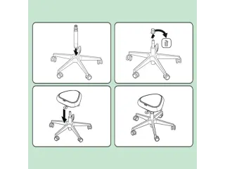 Zitkruk Leitz Ergo met wieltjes en wiebelkussen 600x470x600mm zwart - 9
