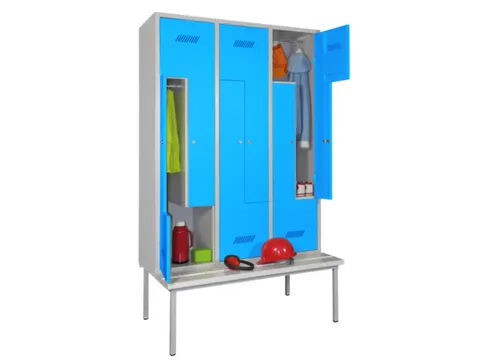 Z-garderobekast,HxBxD 2100x1200x800mm,RAL7035,front RAL3000