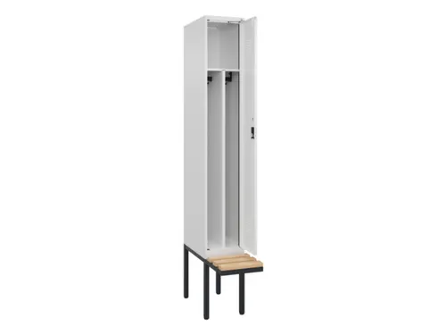 locker met bank,voor scheiding van kleding,HxBxD 2120x300x815mm,1vak