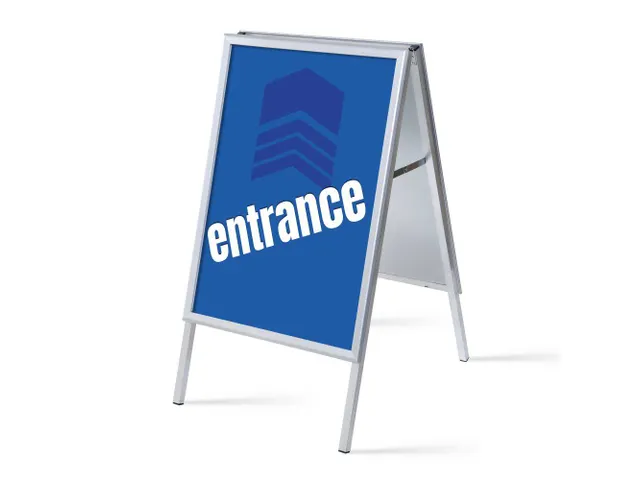 Stoepbord A1 complete set met print "ENTRANCE" Blauw