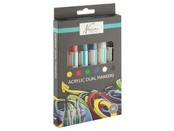 Acrylmarker Nassau duopunt set à 6 kleuren