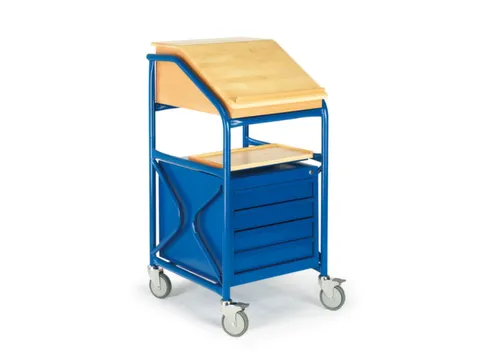 Verrijdbare lessenaar,HxBxD 1240x630x690mm,m. Lade,klapdeksel,4lade(n)