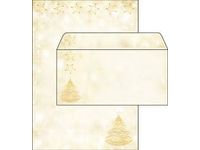 Kerst envelop Sigel Gouden kerstboom gestanst venster druk binnenin 90
