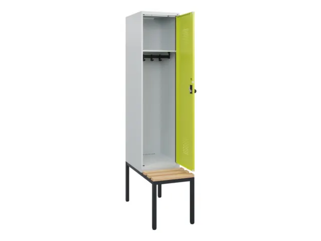 locker met bank,HxBxD 1950x400x815mm,1vak,vak B 400mm,draaigrendel
