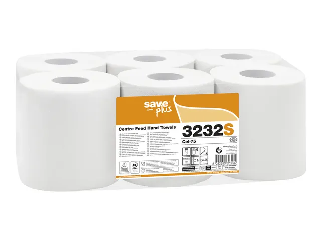 Poetspapier Celtex Save Centerfeed Midi 2-laags wit 108 meter krimp a