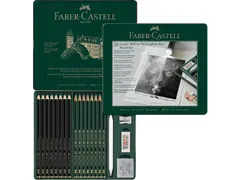 Grafietpotlood Faber-Castell Pitt Mat 8st. en 9000 8st. in blik