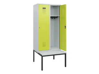 locker met bank,HxBxD 1950x800x815mm,2vak,vak B 400mm,cilinderslot - 1