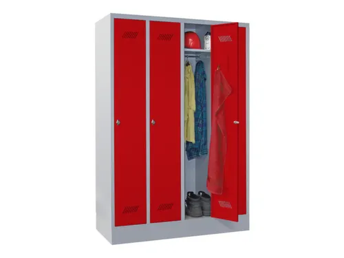 lockerkast,HxBxD 1850x1200x500mm,4vak,RAL7035,front RAL3000