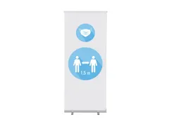Roll-Banner Budget 85 Complete Set Mondkapje en 1,5 Meter Afstand Wit