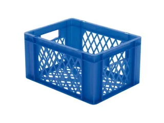 Euronorm-stapelbak 19l 210x400x300mm Wanden/bodem Opengewerkt Blauw - 1