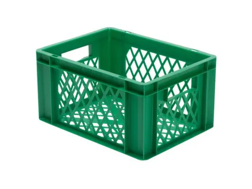 Euronorm-stapelbak 19l 210x400x300mm Wanden/bodem Opengewerkt Groen