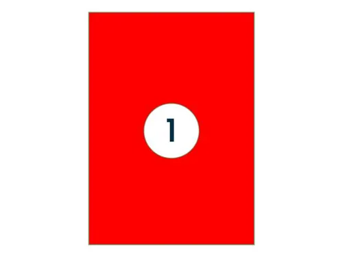 Gekleurde Etiketten 210x297mm A4 Fluor Rood 42324