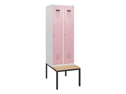 locker met bank,HxBxD 1950x600x815mm,2vak,vak B 300mm,cilinderslot