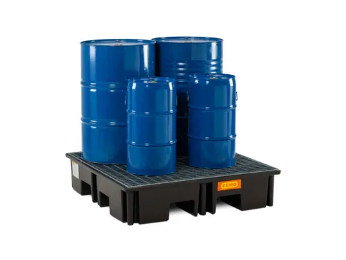 PE-opvangbak,v. 4x200l vat,opvangvol. 220l,HxBxD 260x1230x1230mm