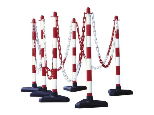 Kettingstaander-set 6 Kettingstaanders Driehoekige Voet 10m Ketting