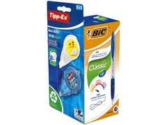 Balpen Bic Atlantis medium blauw 12 stuks + gratis Tipp-Ex easy