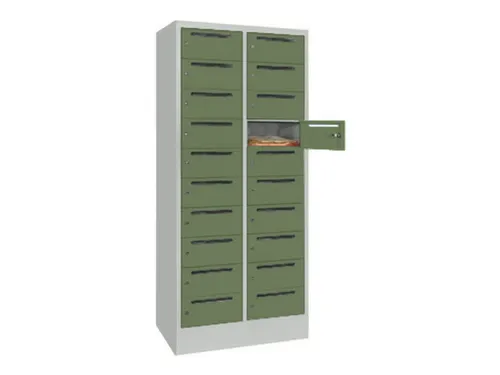 Postsorteerkast 1850x830x500mm 2x10 Vakken Ral7035 Front Ral6011