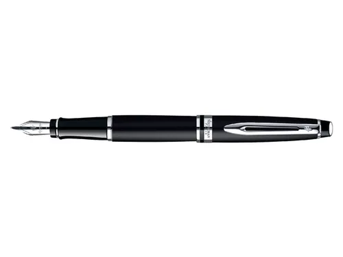 Vulpen Waterman Expert Black lacquer CT Medium Blauwe inkt
