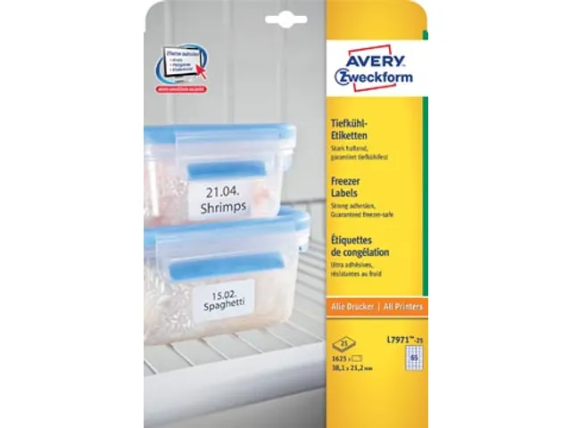 Avery diepvriesetiketten 38.1x21.2mm