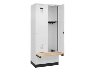 locker met bank,HxBxD 1950x800x815mm,2vak,vak B 400mm,cilinderslot - 1