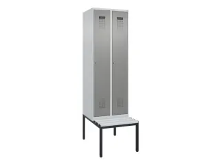 locker met bank,HxBxD 2120x600x815mm,2vak,vak B 300mm,cilinderslot - 2
