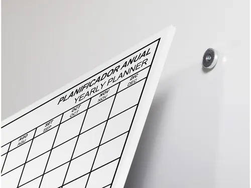 Whiteboard Rocada Skinplanner maanden 75x115cm wit gelakt